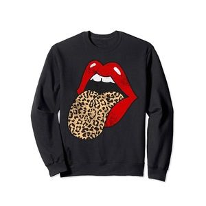 Red lips with leopard tongue